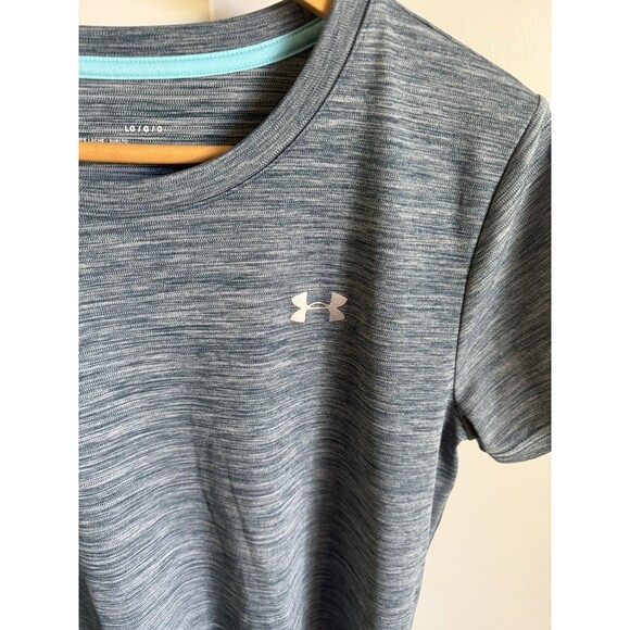 Men’s Coastal Blue Green Under Armour Loose Casual Athletic T-Shirt Sz Large - Picture 2 of 5